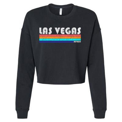 Vintage Las Vegas Nevada Stripe Logo Cropped Pullover Crew