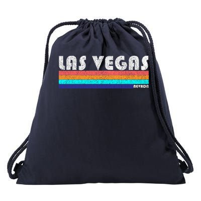 Vintage Las Vegas Nevada Stripe Logo Drawstring Bag