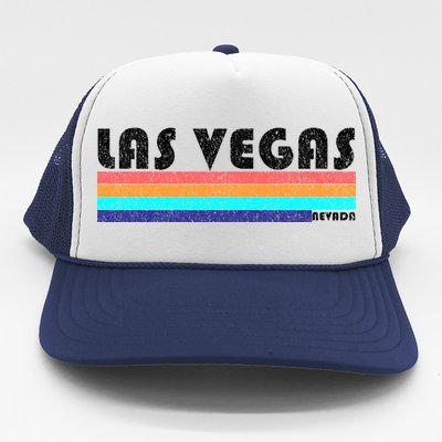 Vintage Las Vegas Nevada Stripe Logo Trucker Hat