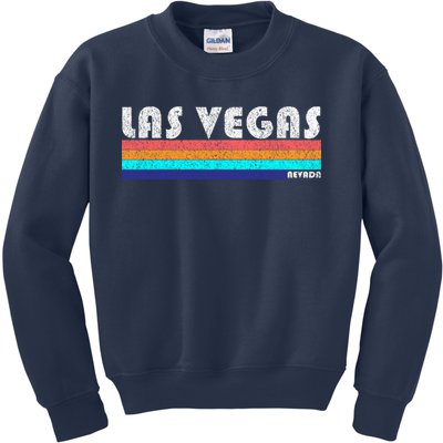 Vintage Las Vegas Nevada Stripe Logo Kids Sweatshirt