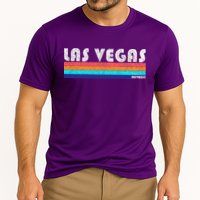 Vintage Las Vegas Nevada Stripe Logo Cooling Performance Crew T-Shirt