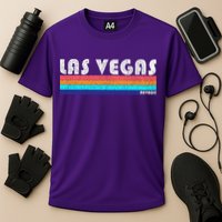 Vintage Las Vegas Nevada Stripe Logo Cooling Performance Crew T-Shirt