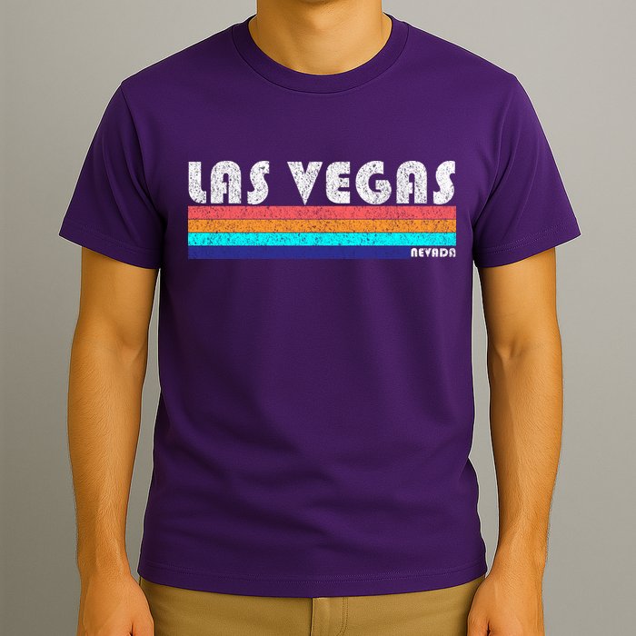 Vintage Las Vegas Nevada Stripe Logo T-Shirt