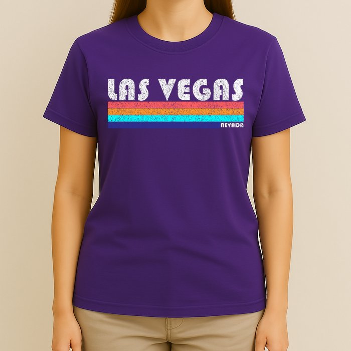 Vintage Las Vegas Nevada Stripe Logo T-Shirt