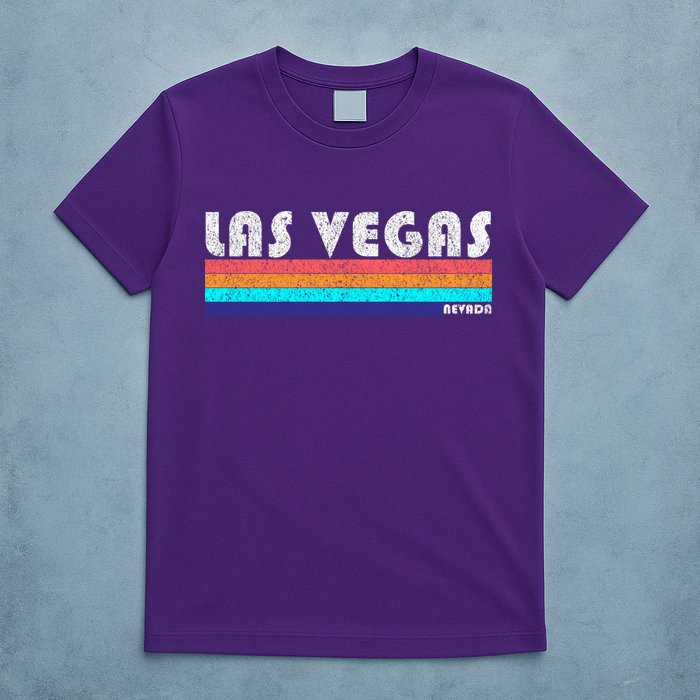 Vintage Las Vegas Nevada Stripe Logo T-Shirt