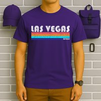 Vintage Las Vegas Nevada Stripe Logo T-Shirt