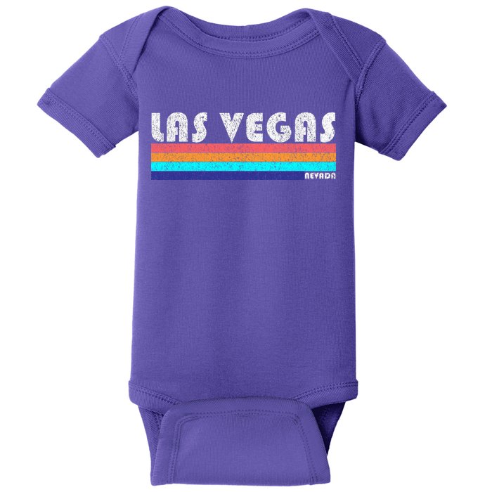 Vintage Las Vegas Nevada Stripe Logo Baby Bodysuit