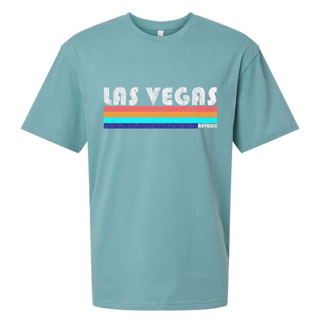 Vintage Las Vegas Nevada Stripe Logo Sueded Cloud Jersey T-Shirt