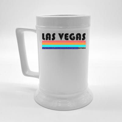 Vintage Las Vegas Nevada Stripe Logo Beer Stein