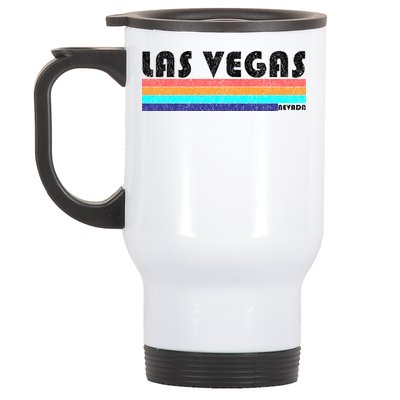 Vintage Las Vegas Nevada Stripe Logo Stainless Steel Travel Mug