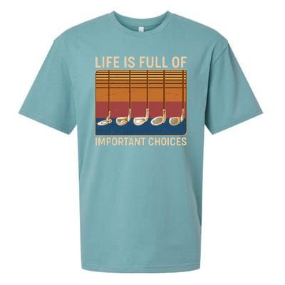 Vintage Life Is Full Of Important Choices Golfing Sueded Cloud Jersey T-Shirt