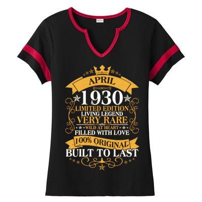 Vintage Limited Edition April 1930 Birthday Ladies Halftime Notch Neck Tee