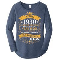 Vintage Limited Edition April 1930 Birthday Women's Perfect Tri Tunic Long Sleeve Shirt