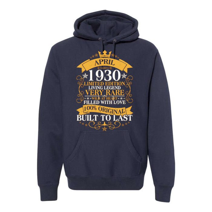 Vintage Limited Edition April 1930 Birthday Premium Hoodie