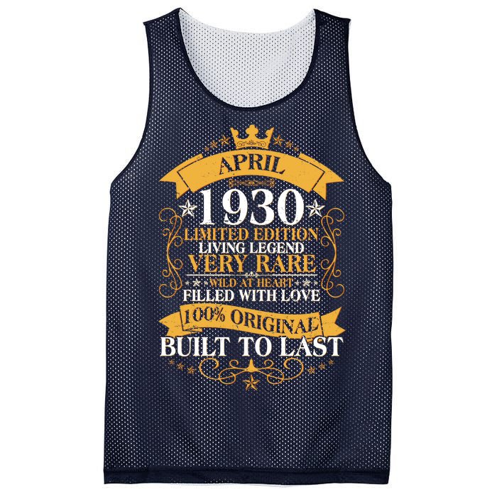 Vintage Limited Edition April 1930 Birthday Mesh Reversible Basketball Jersey Tank