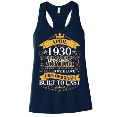 Vintage Limited Edition April 1930 Birthday Women's Racerback Tank