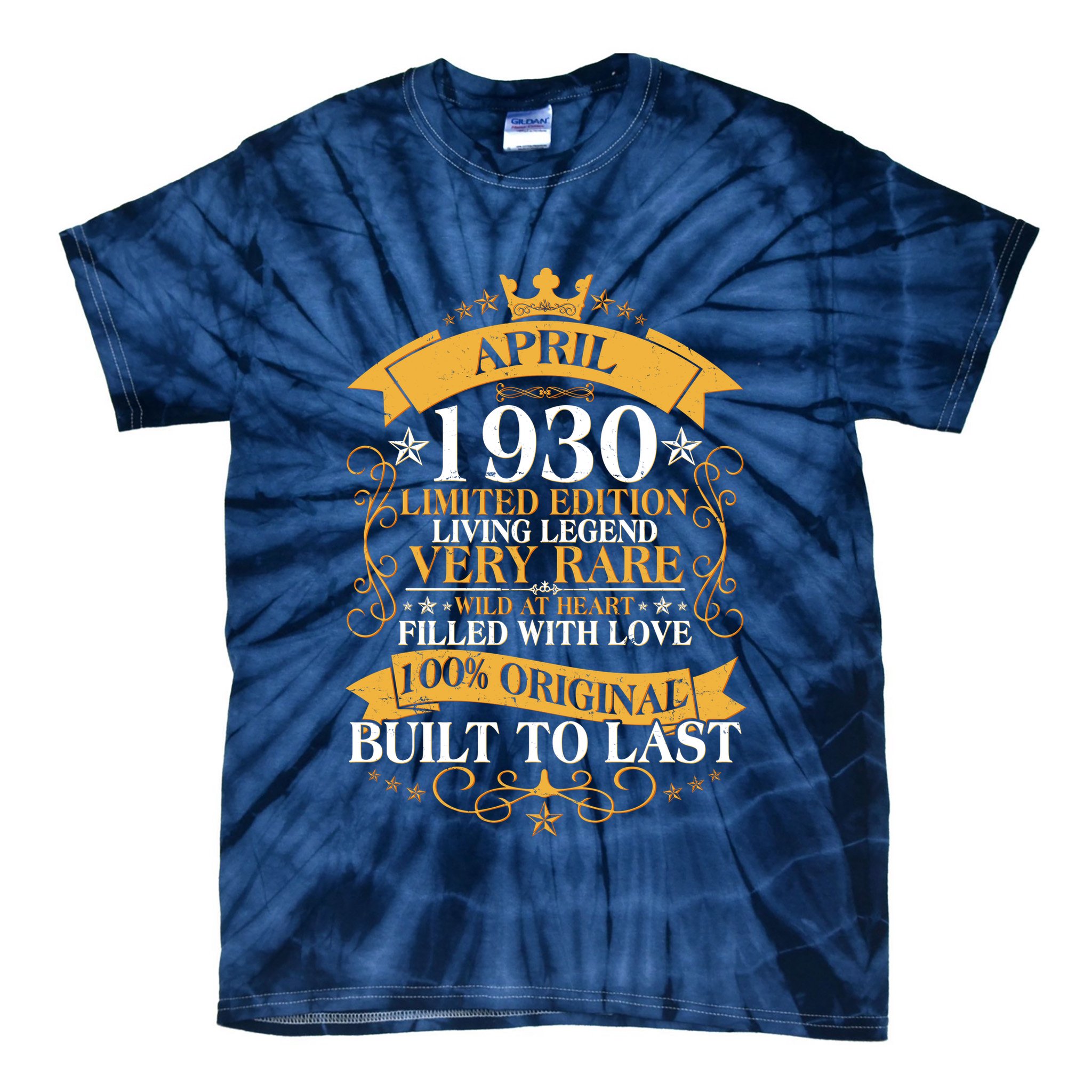 Vintage Limited Edition April 1930 Birthday Tie-Dye T-Shirt
