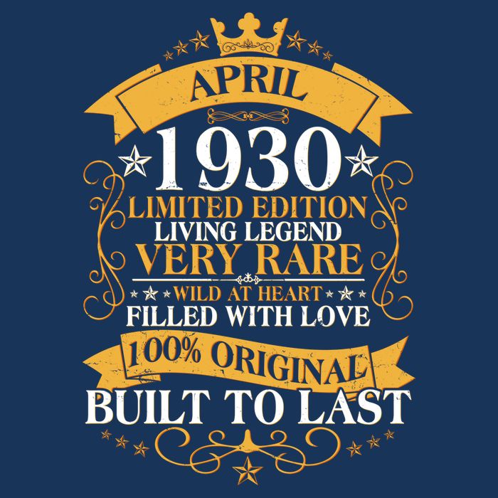 Vintage Limited Edition April 1930 Birthday Toddler T-Shirt