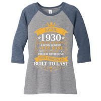 Vintage Limited Edition April 1930 Birthday Women's Tri-Blend 3/4-Sleeve Raglan Shirt