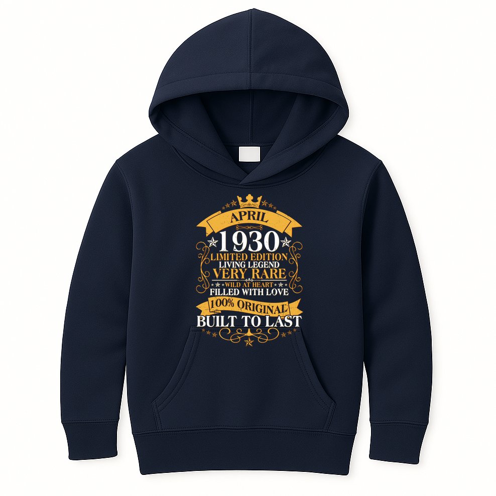 Vintage Limited Edition April 1930 Birthday Kids Hoodie