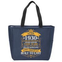 Vintage Limited Edition April 1930 Birthday Zip Tote Bag