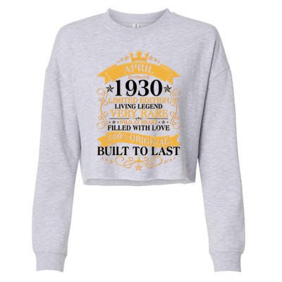 Vintage Limited Edition April 1930 Birthday Cropped Pullover Crew