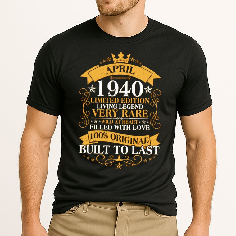Vintage Limited Edition April 1940 Birthday Cooling Performance Crew T-Shirt