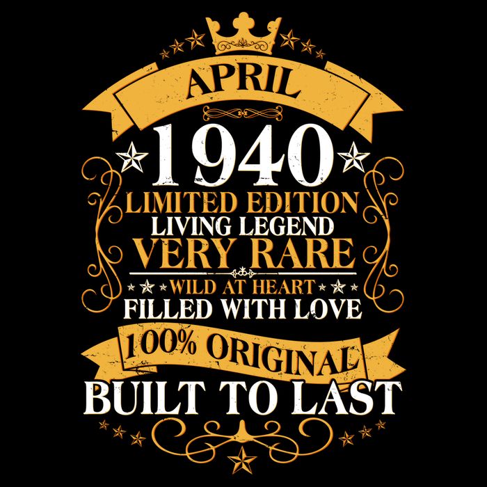 Vintage Limited Edition April 1940 Birthday Sweatshirt