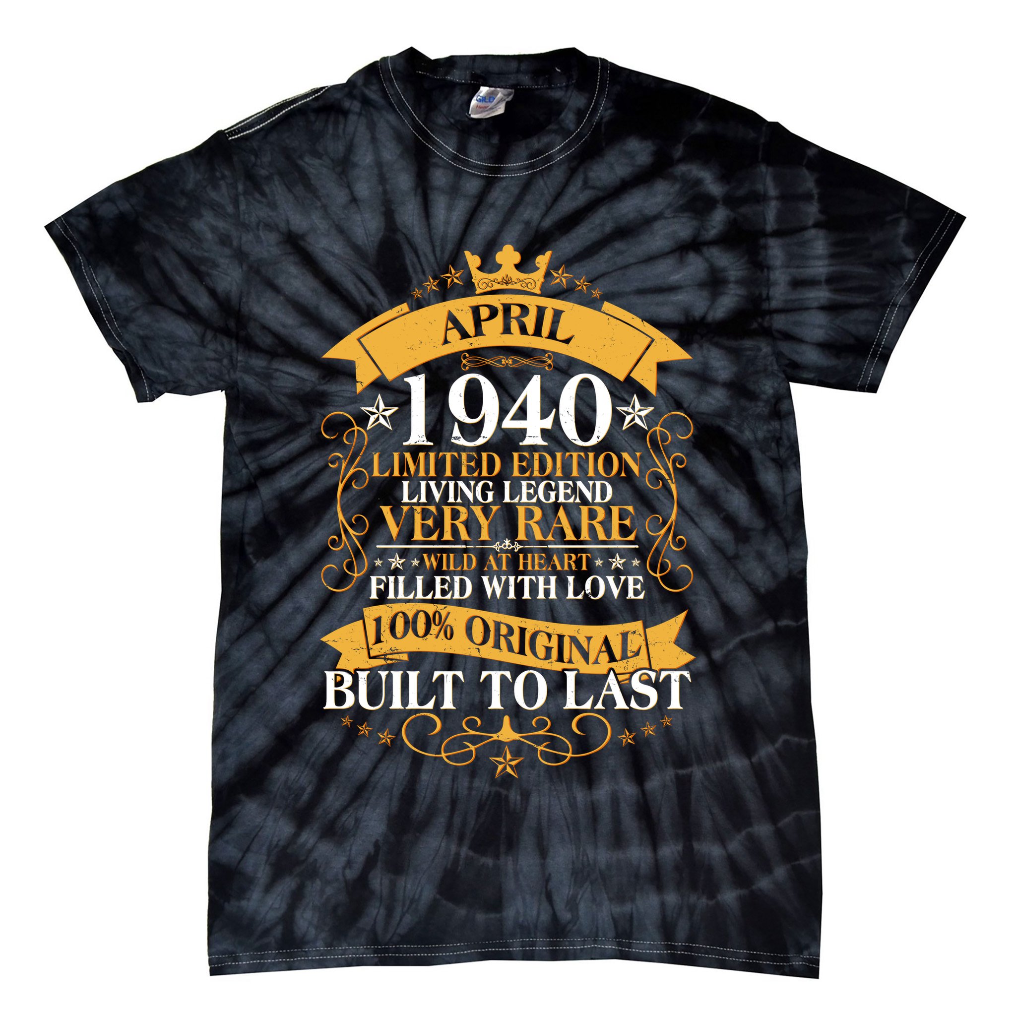 Vintage Limited Edition April 1940 Birthday Tie-Dye T-Shirt