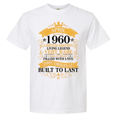 Vintage Limited Edition April 1960 Birthday Garment-Dyed Heavyweight T-Shirt