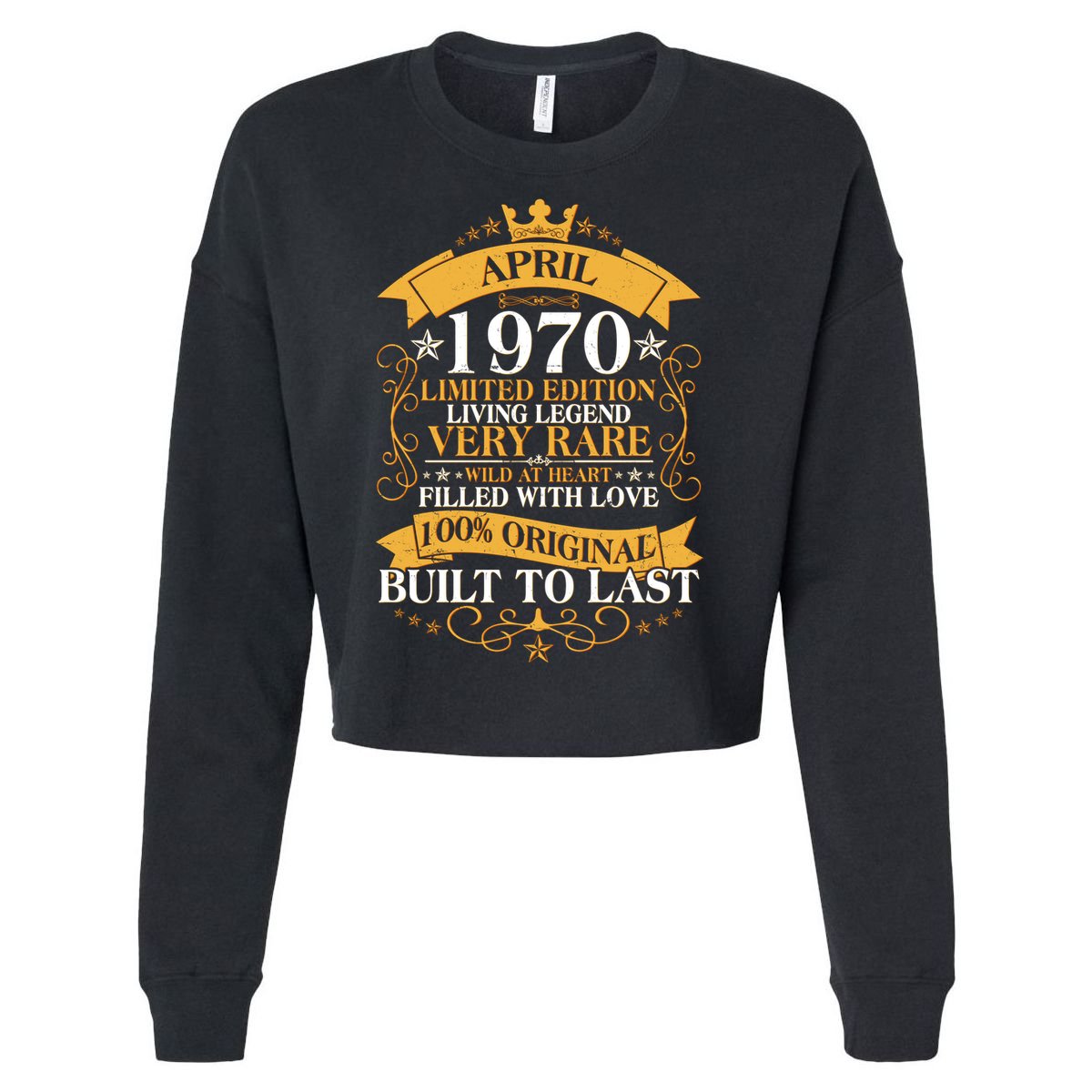 Vintage Limited Edition April 1970 Birthday Cropped Pullover Crew