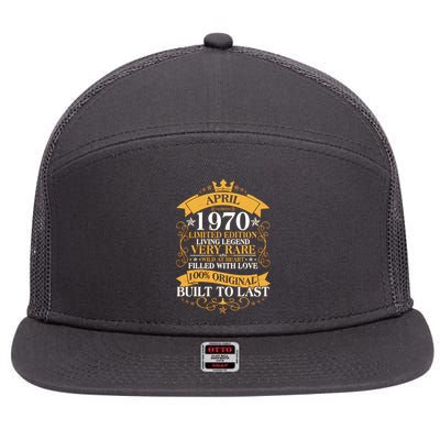 Vintage Limited Edition April 1970 Birthday 7 Panel Mesh Trucker Snapback Hat