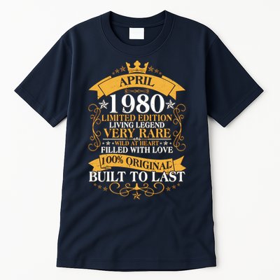  Vintage Limited Edition April 1980 Birthday Tall T-Shirt