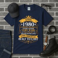  Vintage Limited Edition April 1980 Birthday Tall T-Shirt
