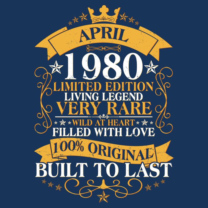  Vintage Limited Edition April 1980 Birthday Button