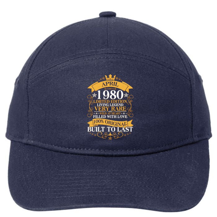  Vintage Limited Edition April 1980 Birthday 7-Panel Snapback Hat