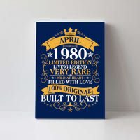  Vintage Limited Edition April 1980 Birthday Canvas