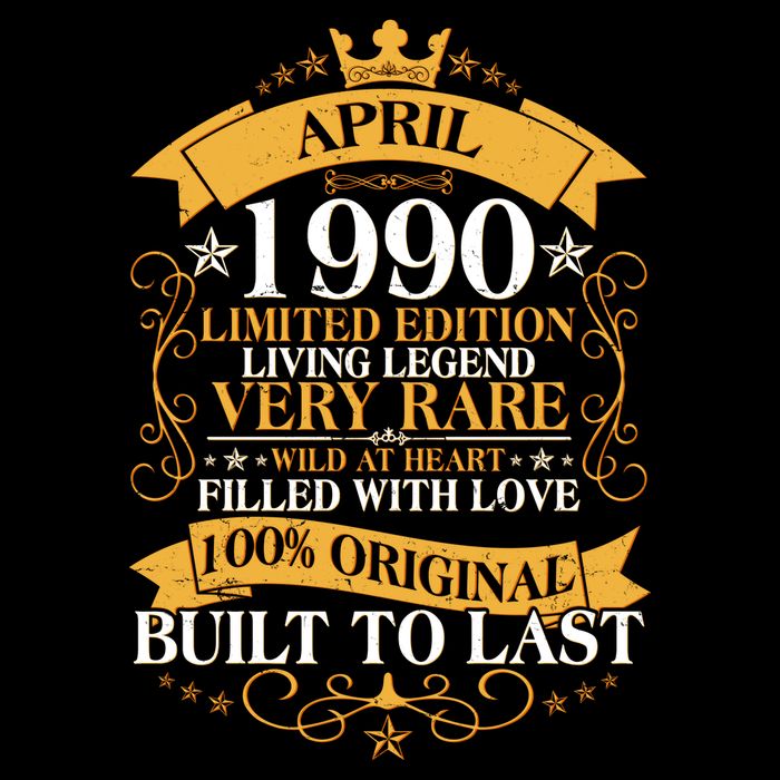 Vintage Limited Edition April 1990 Birthday Toddler T-Shirt