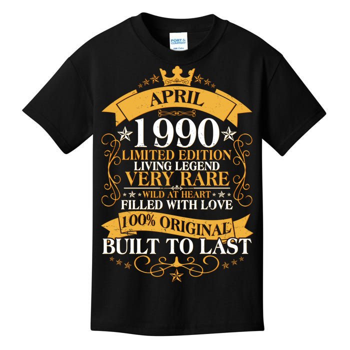 Vintage Limited Edition April 1990 Birthday Kids T-Shirt