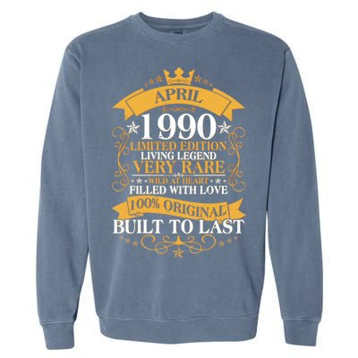 Vintage Limited Edition April 1990 Birthday Garment-Dyed Sweatshirt