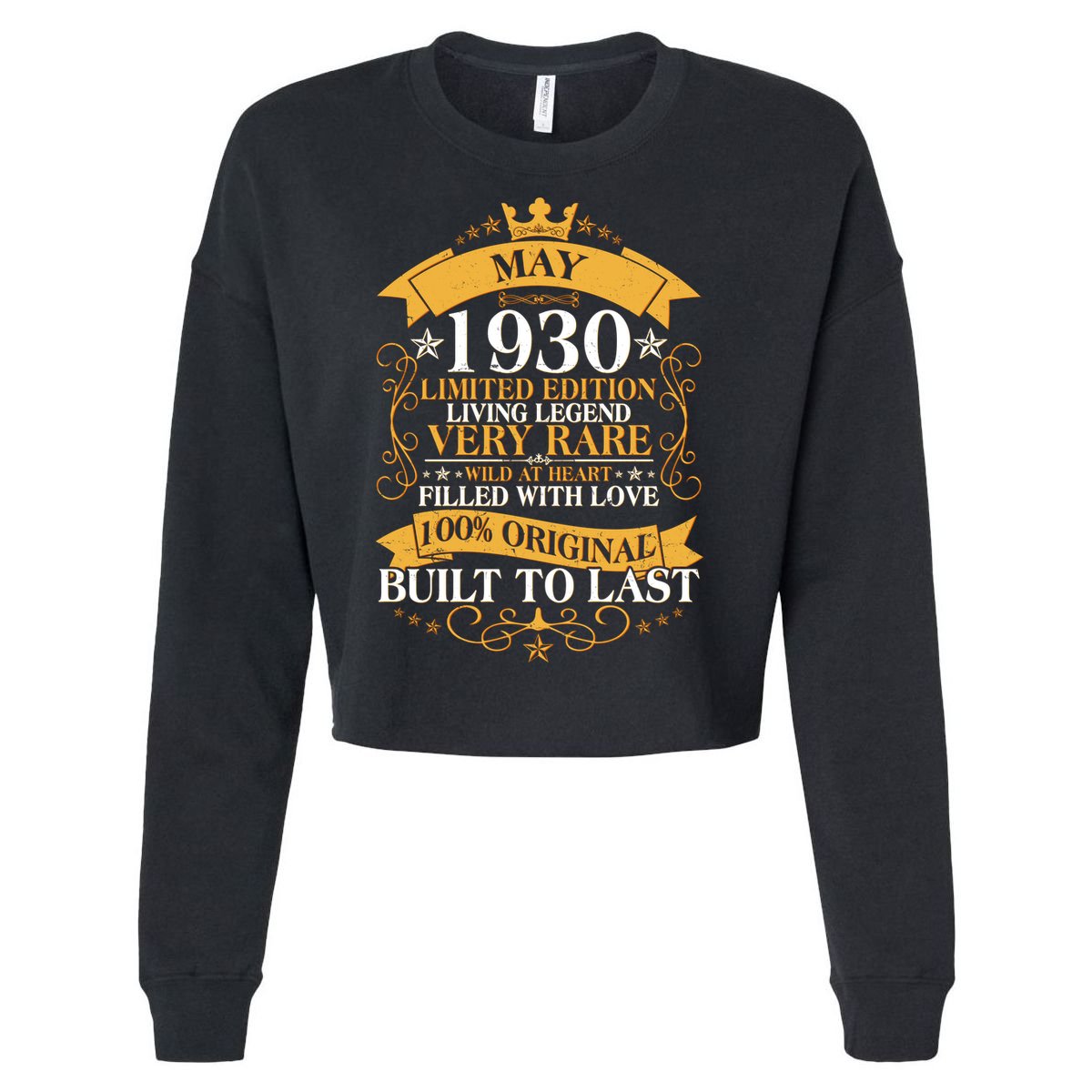 Vintage Limited Edition May 1930 Birthday Cropped Pullover Crew