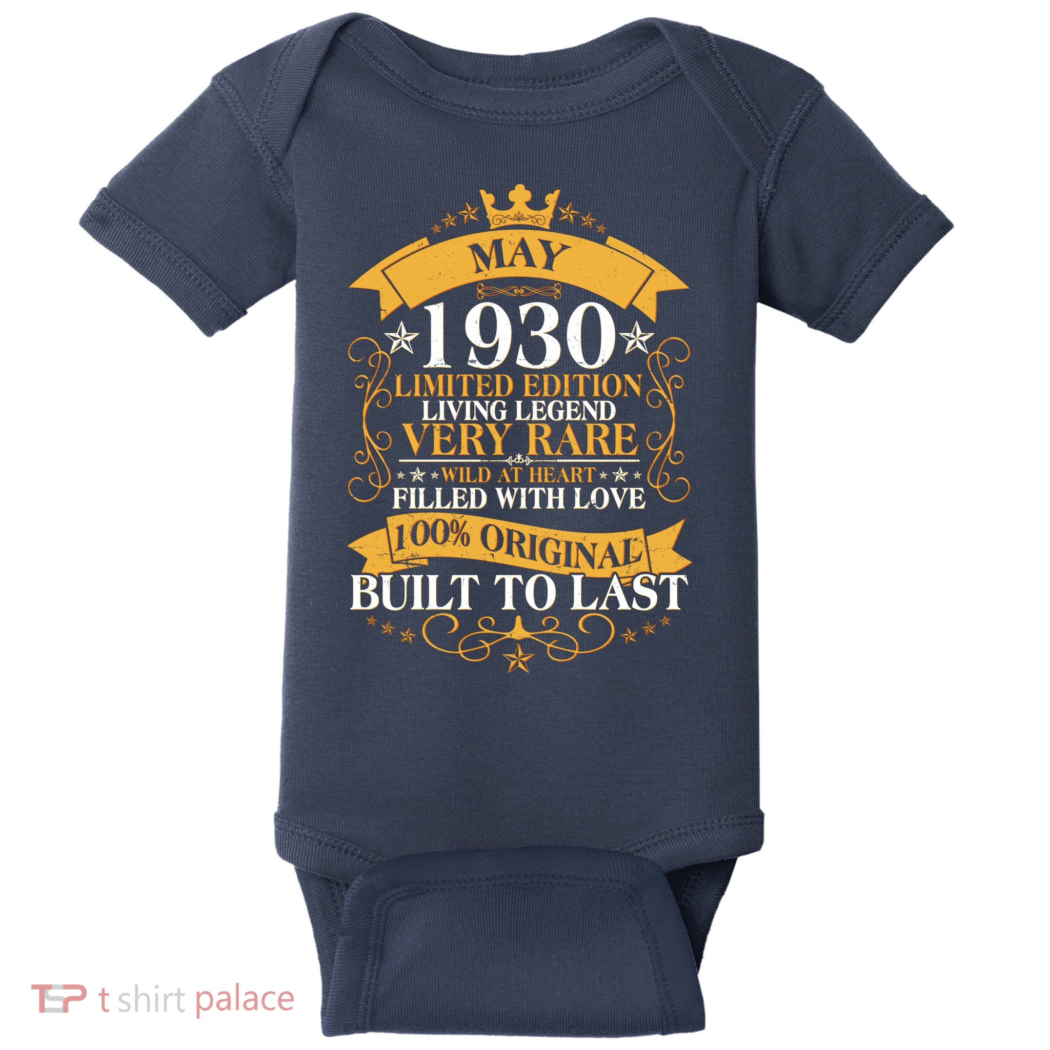 Vintage Limited Edition May 1930 Birthday Baby Bodysuit