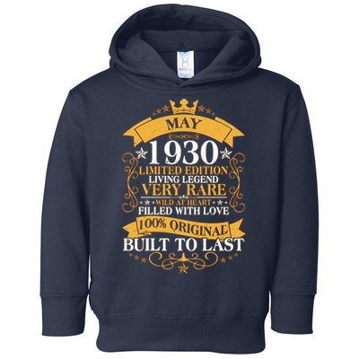 Vintage Limited Edition May 1930 Birthday Toddler Hoodie