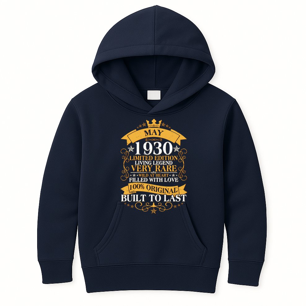 Vintage Limited Edition May 1930 Birthday Kids Hoodie