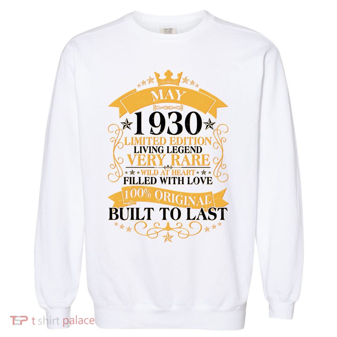 Vintage Limited Edition May 1930 Birthday Garment-Dyed Sweatshirt