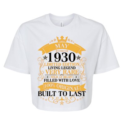 Vintage Limited Edition May 1930 Birthday Bella+Canvas Jersey Crop Tee