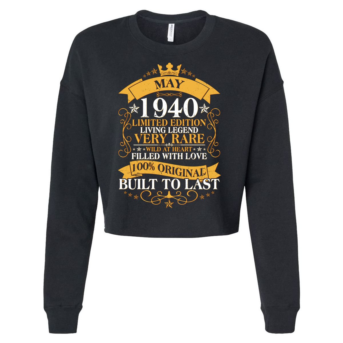  Vintage Limited Edition May 1940 Birthday Cropped Pullover Crew