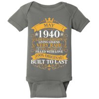  Vintage Limited Edition May 1940 Birthday Baby Bodysuit