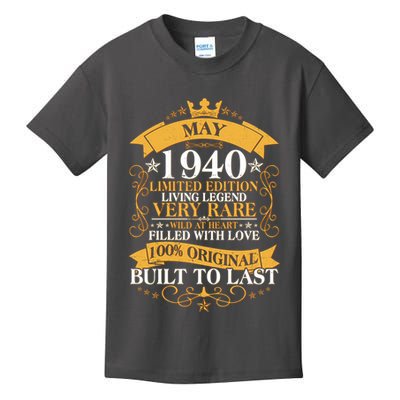  Vintage Limited Edition May 1940 Birthday Kids T-Shirt