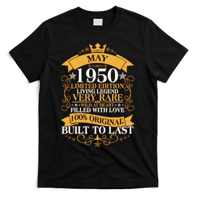 Vintage Limited Edition May 1950 Birthday T-Shirt